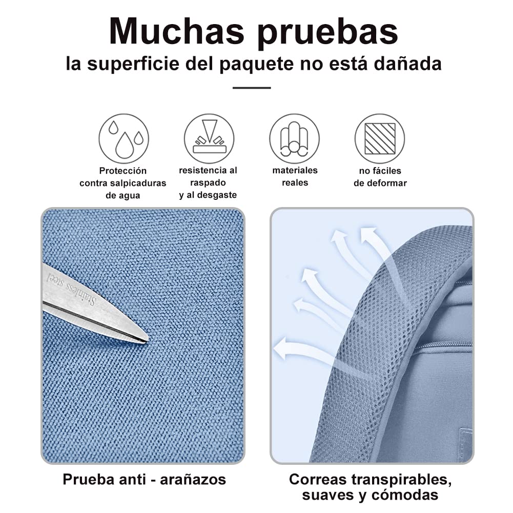 RFID Mochilas para Estudiantes, Mochila de Viaje, Mochila Impermeable, Mochila para Laptop Mochila Portatil de14 Pulgadas, Gran Capacidad, Mochila Casual para Mujeres y Hombres (Azul)